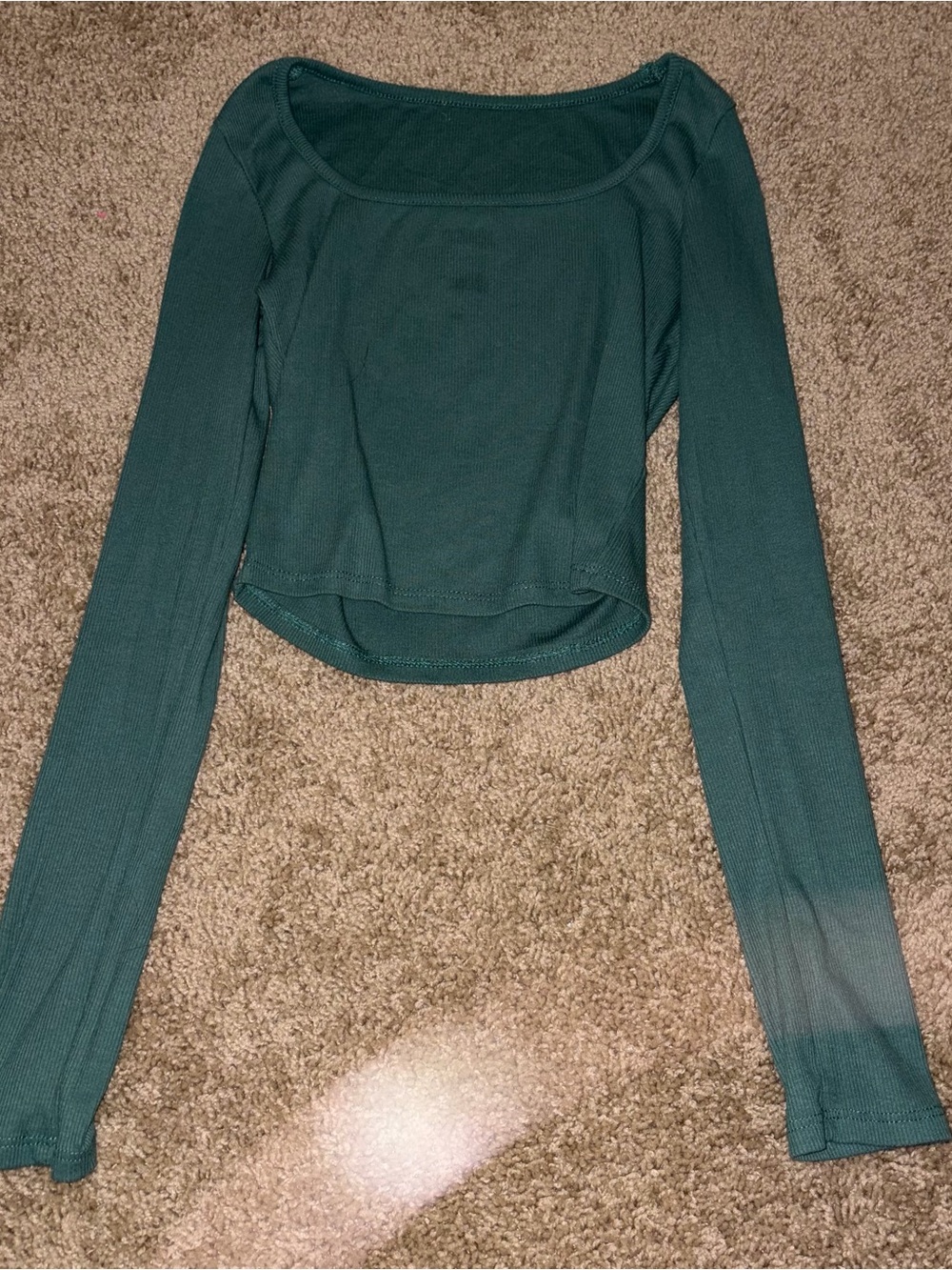 RSQ Teal Scoop Neck Long Sleeve Top